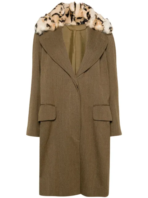 Romeo Gigli Pre-Owned textured-trim coat Brown WCV1004344