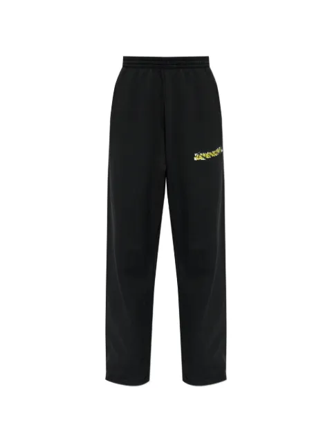 Balenciaga logo-print wide-leg track pants Black 740028TUVI9