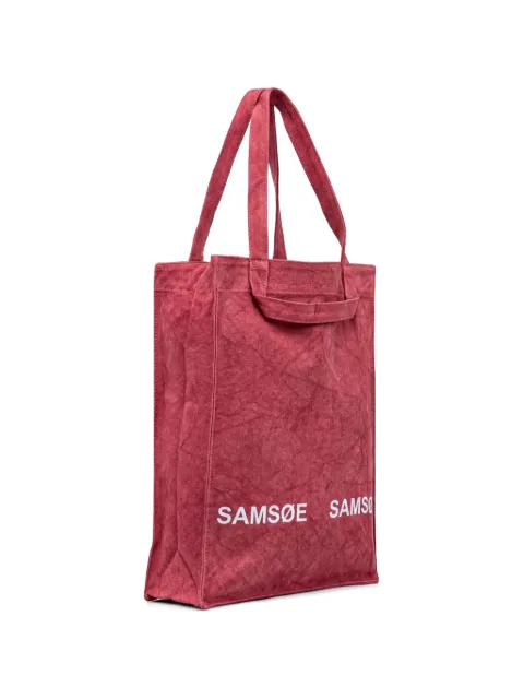 SAMSOE SAMSOE Salucca logo lettering tote bag Red U24300002