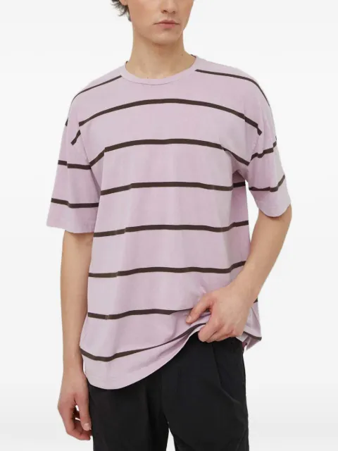 SAMSOE SAMSOE horizontal-stripe short-sleeve T-shirt Purple M24100075