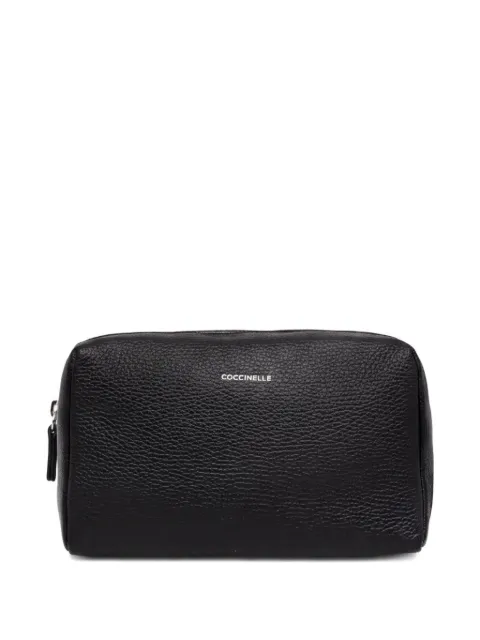 Coccinelle grained-leather make-up bag Black E5MUK95G002