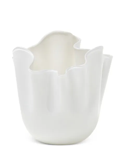 Venini Fazzoletto ruffled vase White FO370002000O0QR