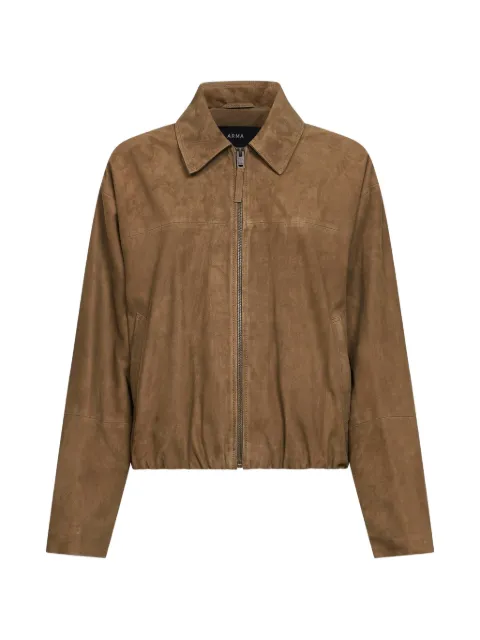 Arma zip leather coat Brown 005L26105302OLIVEOLIVE