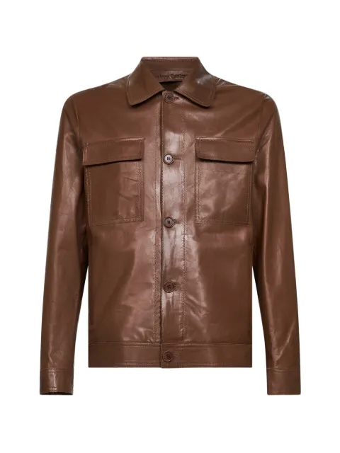 Salvatore Santoro Plongé leather jacket Brown 50690UGLOVCOOKIE