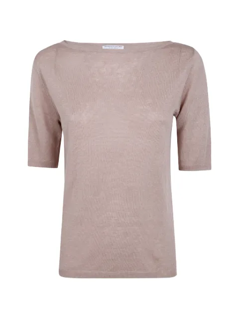 Majestic Filatures fine-knit boat-neck T-shirt Neutrals K194FPU515