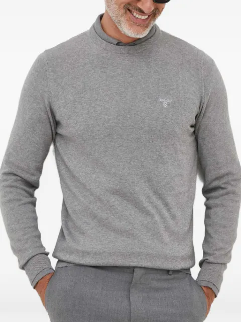 Barbour logo-embroidered sweater Grey MKN0932