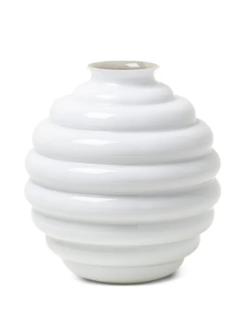 Venini Deco ribbed globe vase White FO370710000O0QR