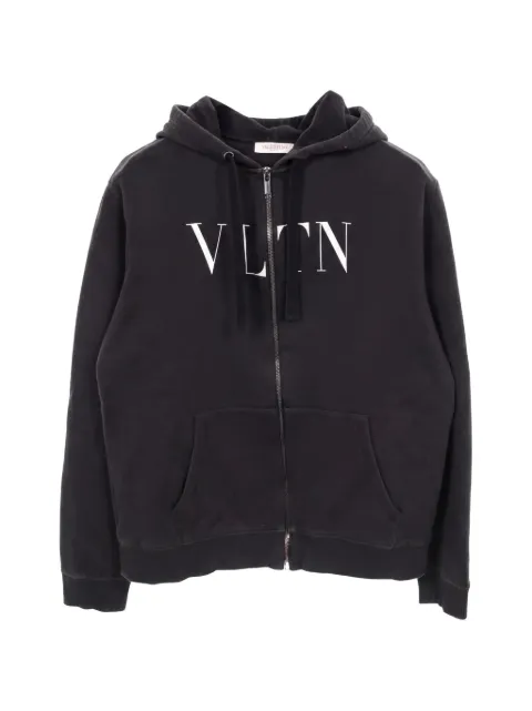 Valentino Garavani Pre-Owned 2000s logo zip hoodie Black 1052108
