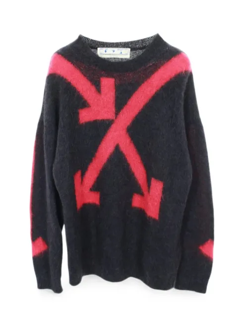 Off-White Pre-Owned 2010s crew neck knit sweater Grey 1042515