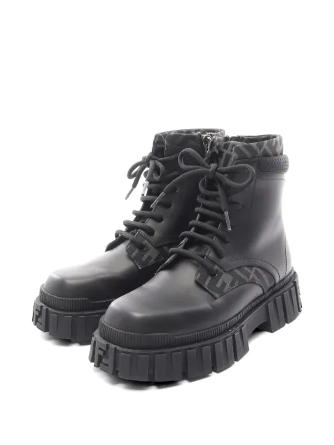 Fendi Pre-Owned 2000s pattern side zip boots Black 1052136