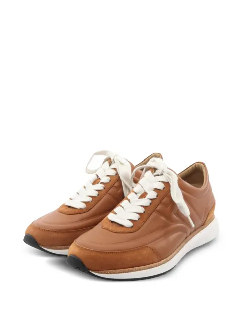 Hermès Pre-Owned 2010s vintage leather suede sneakers Brown 1052390