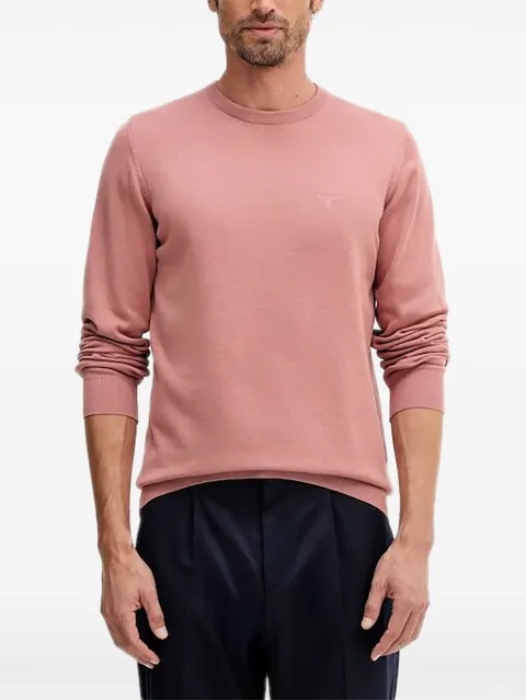 Barbour embroidered-logo crew-neck sweater Pink MKN0932