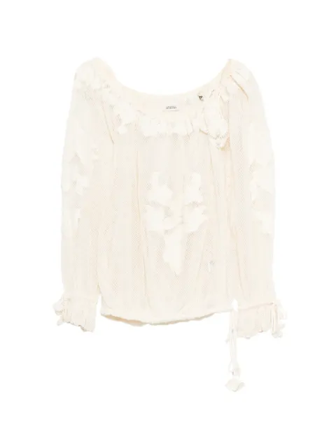 ISABEL MARANT floral appliqué blouse Neutrals HT0881FAD2J03I