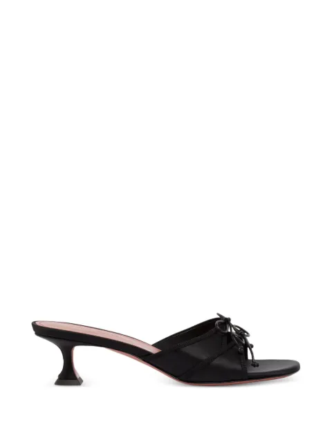 Amina Muaddi Eleonora bow silk sandals Black ELEONORASLIPPER45