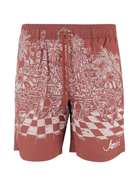 AMIRI all-over print swim shorts Brown AMBOSW1007