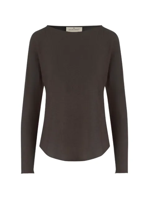 Bruno Manetti crew-neck curved-hem top Brown R2J123400