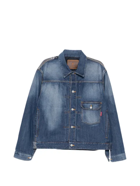 Mastermind World patchwork jacquarded denim jacket Black MW26SE1BL001000