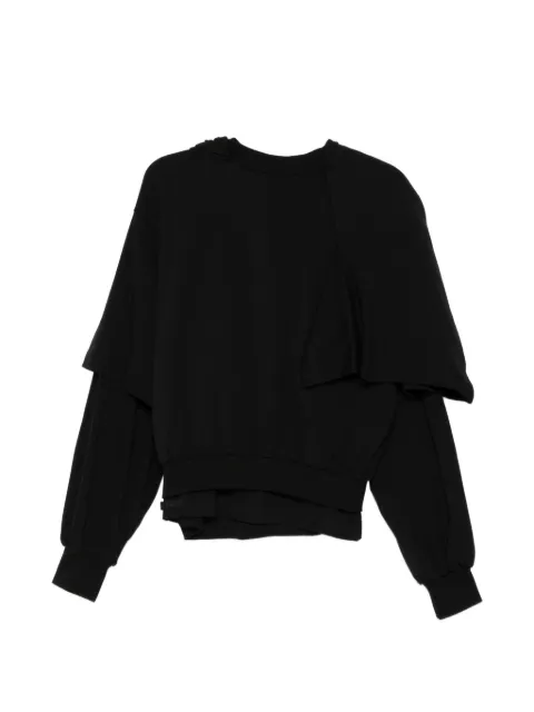 ALAINPAUL hanging ruffled hoodie Black S5WJEHO01