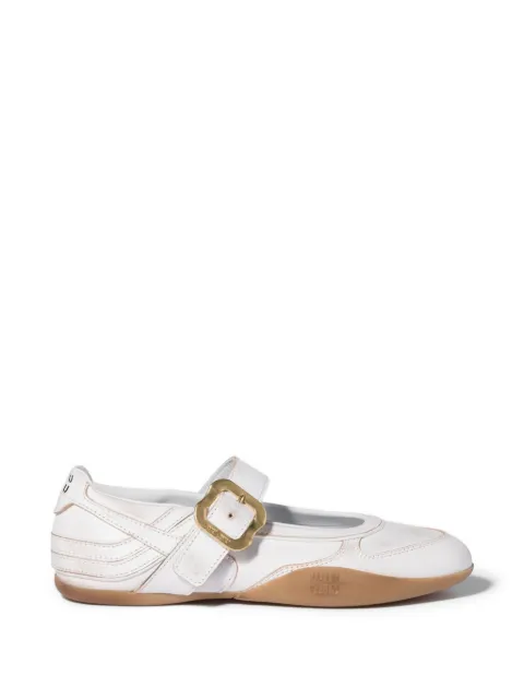 Miu Miu Gymnasium leather ballerinas with strap and buckle White 5F686EF0053F33