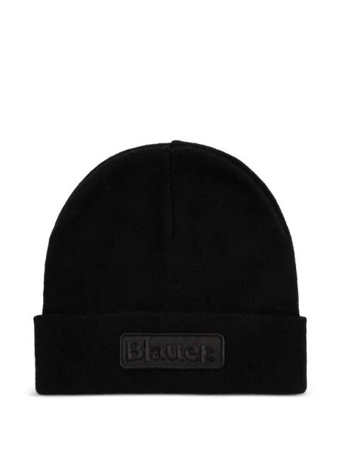 Blauer logo-patch beanie hat Black 25BLUA05299