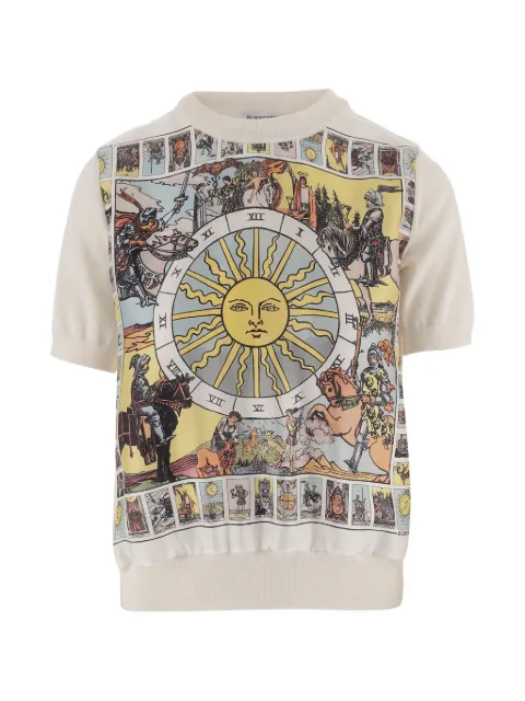 Burberry tarot panel wool silk top Neutrals 8126351