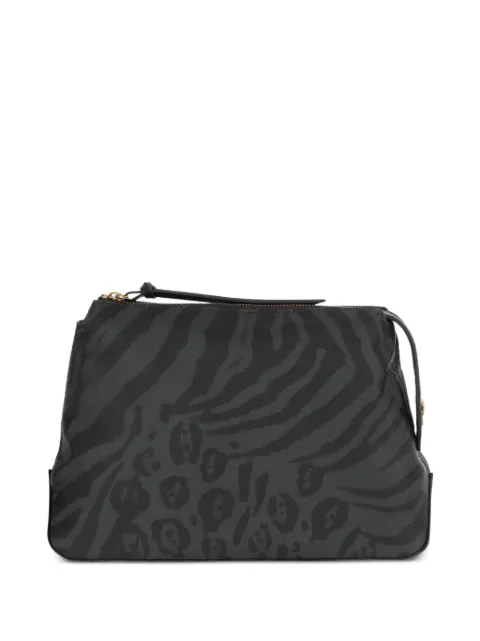PINKO animal-print zipped make-up bag Green 106204A35G