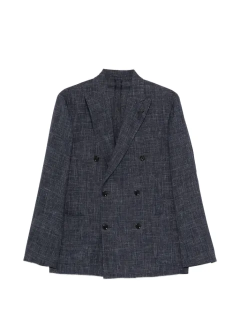 Lardini double-breasted slub-texture blazer Blue CN6203ECN64522