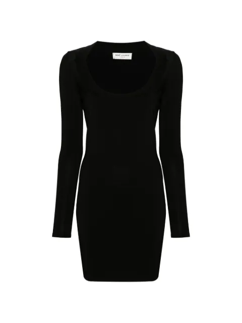 Saint Laurent ribbed knit mini dress Black 782641Y76EO