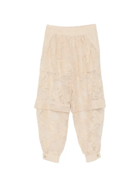 ZIMMERMANN Luna lace floral trousers Neutrals 6206PS261