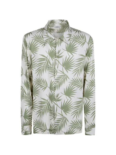 Laneus palm-leaf print shirt White S6LAMASI227