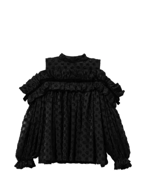 Noir Kei Ninomiya beaded blouse Black 3QB007