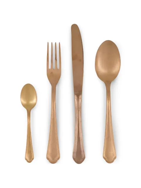 Neva Home ribbed edge 24 pieces tableware Brown 1520024