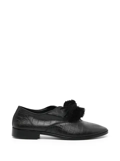 midorikawa pompom oxford shoes Black MID25AWA01