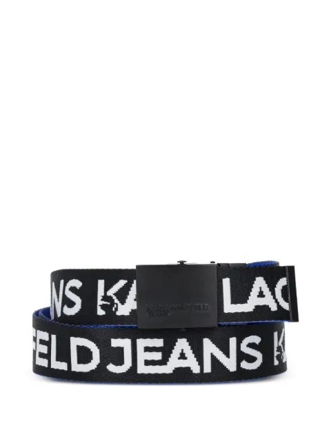 Karl Lagerfeld Jeans reversible intarsia-logo belt Black A1M331311AA