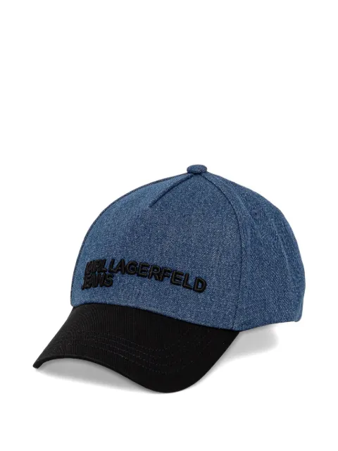 Karl Lagerfeld Jeans logo-embroidered denim cap Blue A3M330981BM