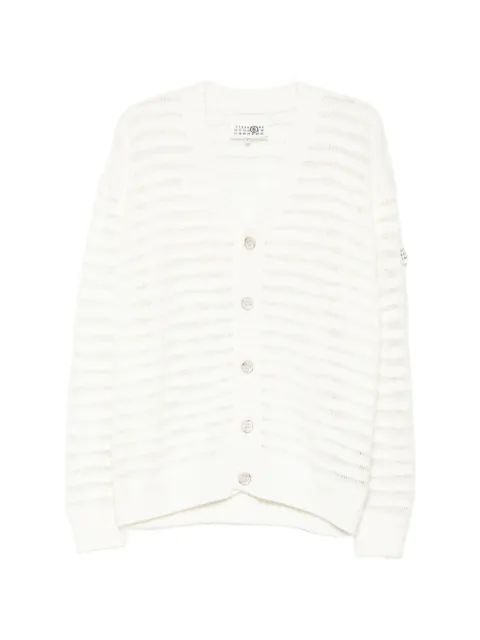 MM6 Maison Margiela V-neck cardigan White SH0HP0011M13208