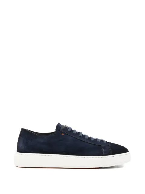 Santoni suede lace-up sneakers Blue MBCD21571BARTAOL