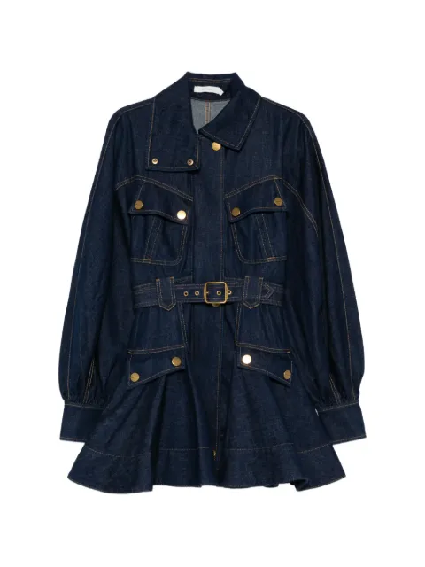 ZIMMERMANN Luna denim button belted dress Blue 7723DS261