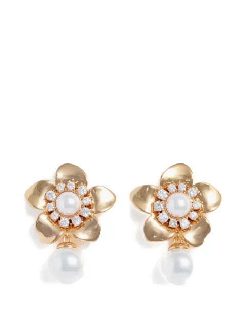 Self-Portrait flower pearl earrings Gold SS26650EAGD