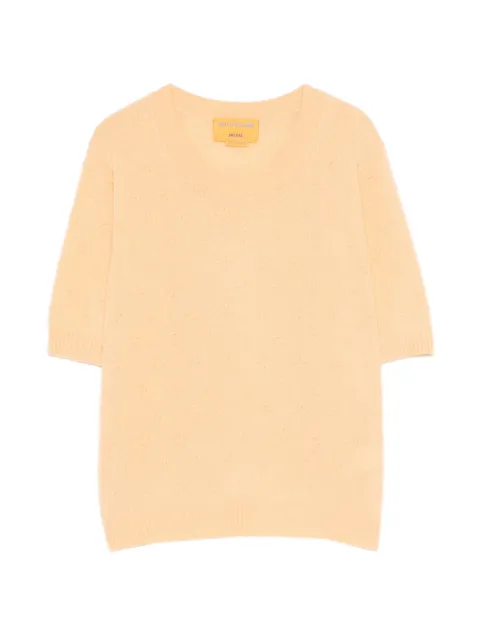 Guest In Residence pointelle-knit cashmere top Orange W40210PL