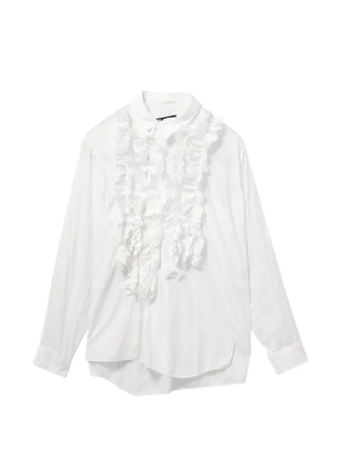 Black Comme Des Garçons ruffled long-sleeve blouse White CBKST1QB002XQWHX00L
