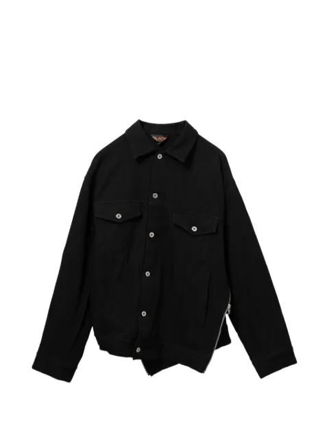 Black Comme Des Garçons asymmetric-hem jacket Black 1QJ021