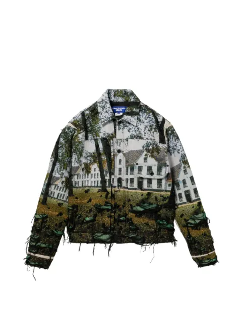 Junya Watanabe MAN button-fastening landscape-motif shirt jacket Multicolour JZXJKWQJ030MQBLX00L