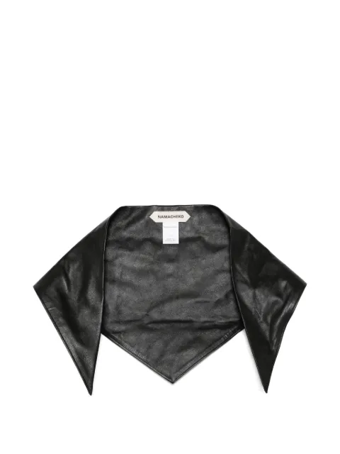 Namacheko triangle leather scarf Black NW257600LN62039999
