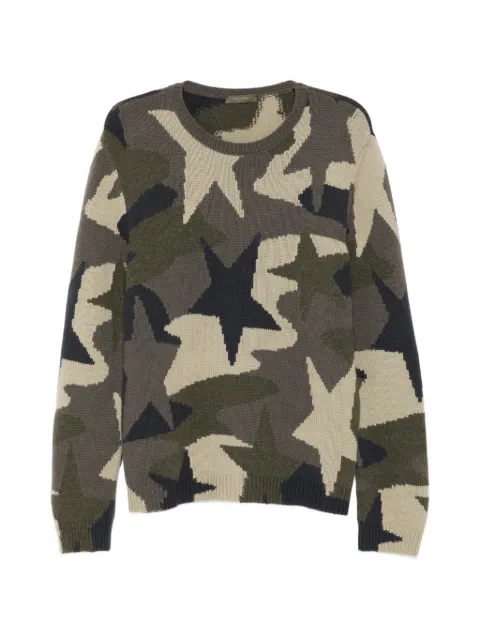 Valentino Garavani camouflage knit sweater Green VKC11B3HT
