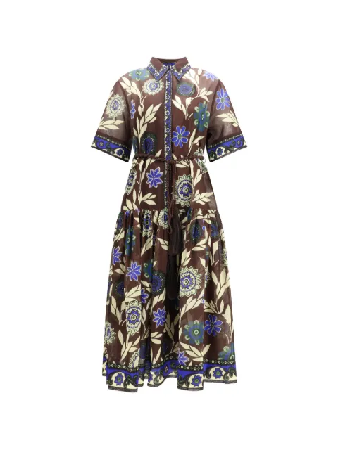 ALEMAIS Jasper floral-print midi dress Brown 7060D