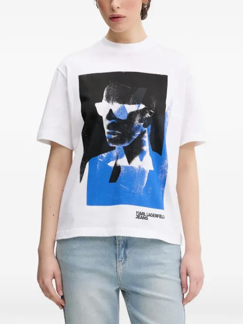 Karl Lagerfeld Jeans graphic-print logo-patch T-shirt White A2W17030100