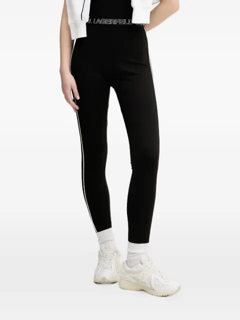 Karl Lagerfeld Jeans logo-waistband side-stripe leggings Black A2W10153999