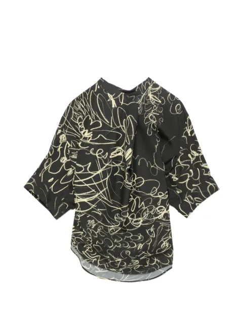 JNBY botanical line short-sleeve top Black 5Q4210750