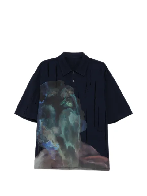 CROQUIS graphic-print polo shirt Blue 9Q4110340